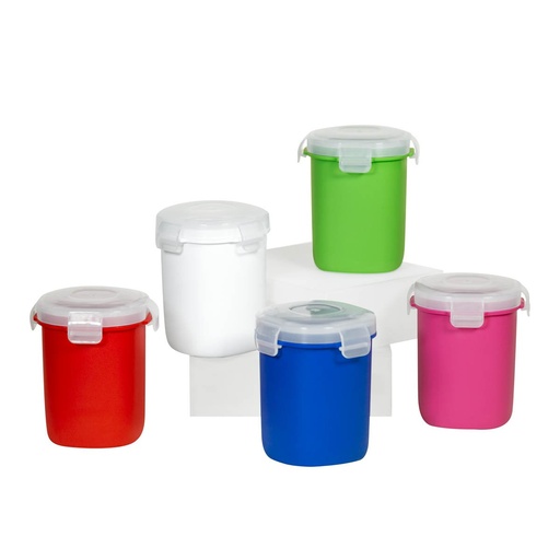 Recipiente promocional de plástico 350 ml con tapa hermética de cuatro pestañas – BT-NIN-0044