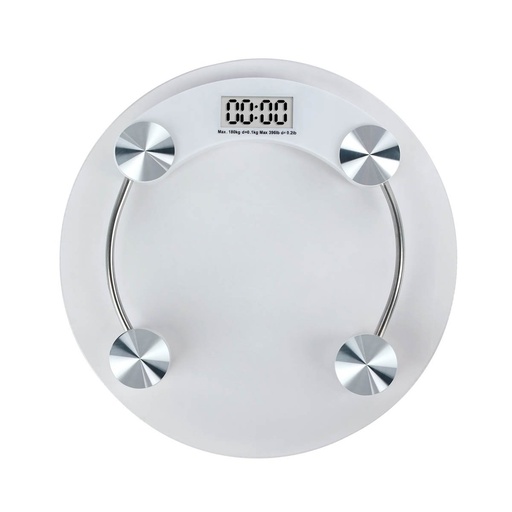[BT-SAL-0025] Balanza digital promocional de cristal para 180 kg con batería incluida – BT-SAL-0025