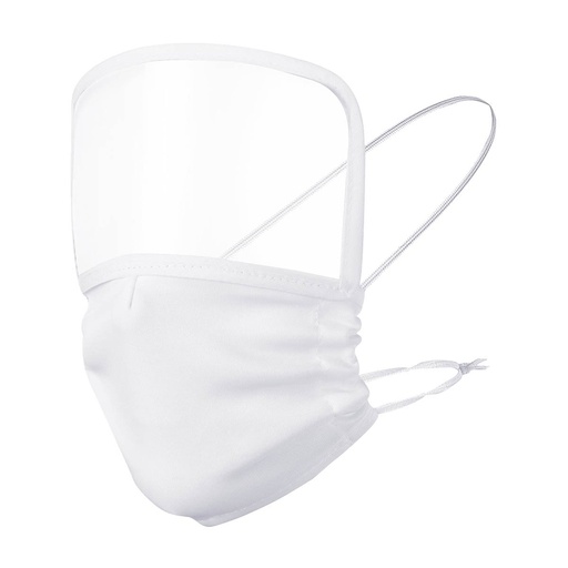 [BT-SAL-0032] Cubrebocas promocional de poliéster con protector facial de PET – BT-SAL-0032
