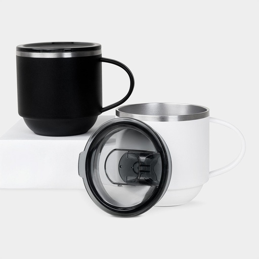 Taza promocional de acero inoxidable 330 ml con doble pared y terminado rugoso – BT-TAZ-0048