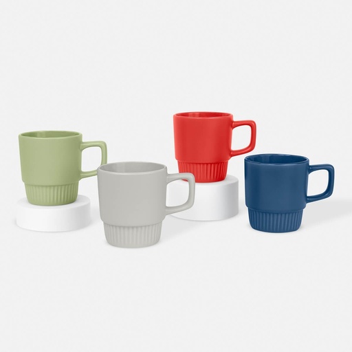 Taza promocional de cerámica 10 oz con base texturizada en rayas – BT-TAZ-0050