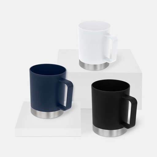Taza promocional de plástico 450 ml con base exterior metálica – BT-TAZ-0057