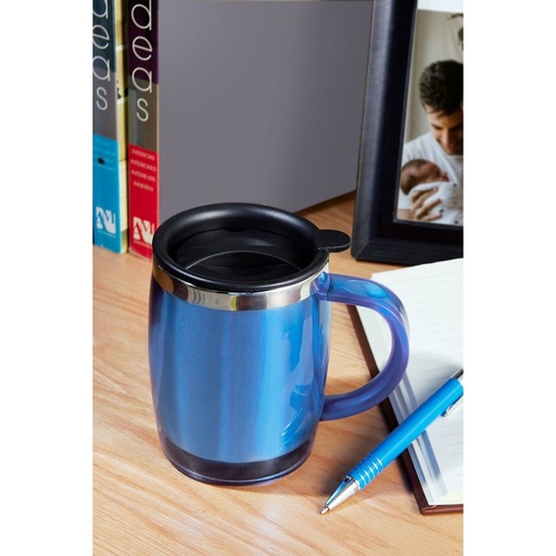 Taza promocional de plástico y acero inoxidable 12 oz con válvula de seguridad y tapa de presión – BT-TAZ-0059