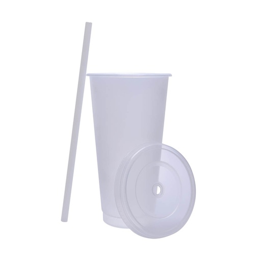 Vaso promocional de plástico 800 ml con tapa de botón pulsador y popote – BT-TEP-0045