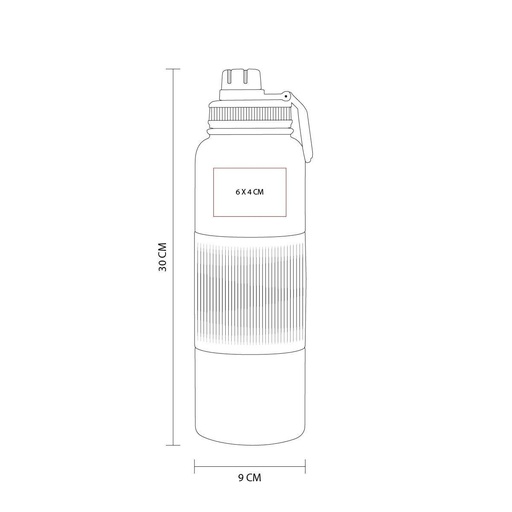 [BT-TEM-0040] Termo promocional de acero inoxidable 1,200 ml con manga de silicón y doble boquilla – BT-TEM-0040