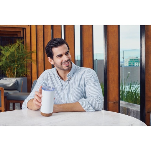 Termo promocional de acero inoxidable 550 ml con base de corcho y válvula de seguridad – BT-TEM-0027