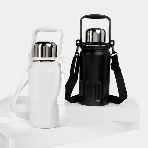 Termo promocional de acero inoxidable 1,200 ml con botón de seguridad y asa plegable – BT-TEM-0070