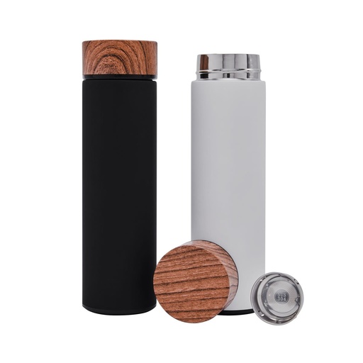Termo promocional de acero inoxidable 480 ml con acabado tipo hule y filtro integrado – BT-TEM-0035