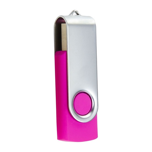 Memoria USB promocional de metal y hule con diseño giratorio
