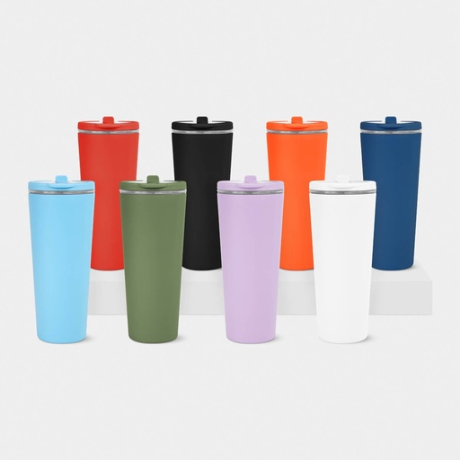 Termo promocional de acero inoxidable 800 ml con aro plegable y boquilla para popote – BT-TEM-0102