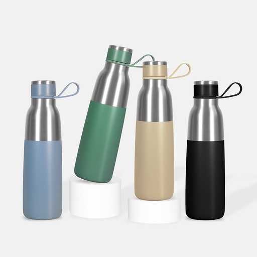 Termo promocional de acero inoxidable 500 ml con doble pared y asa de silicón – BT-TEM-0063