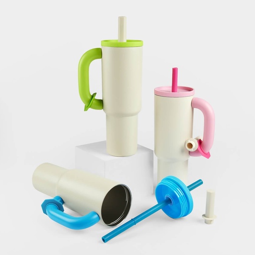 Termo promocional de acero inoxidable 1,200 ml con popote ancho y asa extra grande – BT-TEM-0088