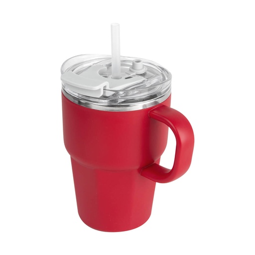 Taza promocional de acero inoxidable y plástico de 600 ml con tapa push y ranura para popote – BT-TAZ-0060